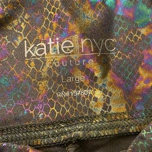 KatieJ NYC Leggings, Rainbow Metallic